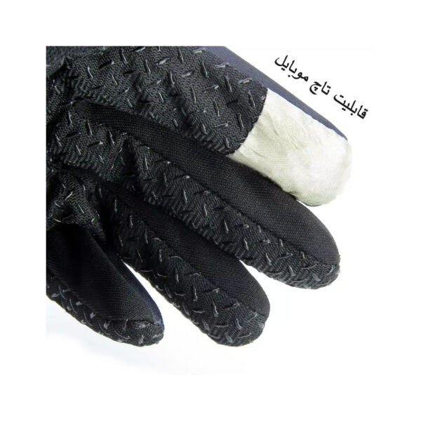 Hand Gloves Black Blue Touch