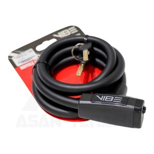 قفل ایمنی دوچرخه وایب مدل VIBE-1000C42 مشکی 1 متری