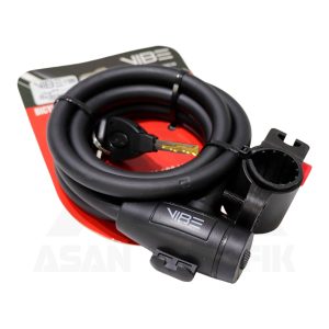 قفل ایمنی دوچرخه وایب مدل VIBE-1000C46 مشکی 1 متری