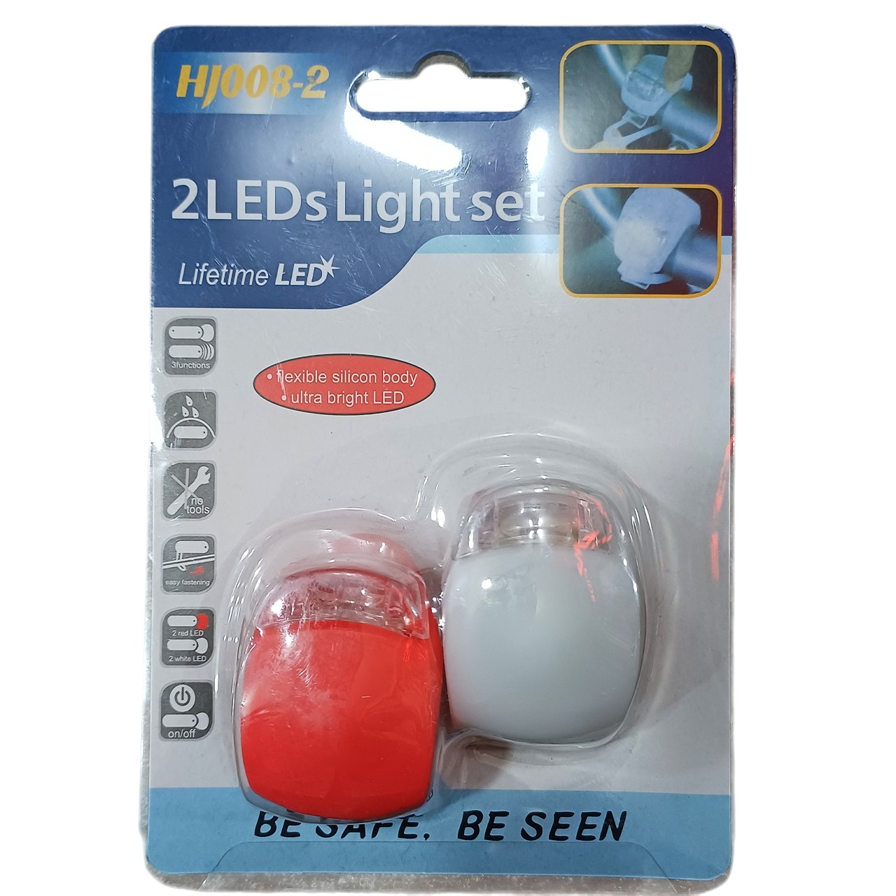 چراغ ژله ای عقب و جلو دوچرخه مدل 2LEDs Light Set