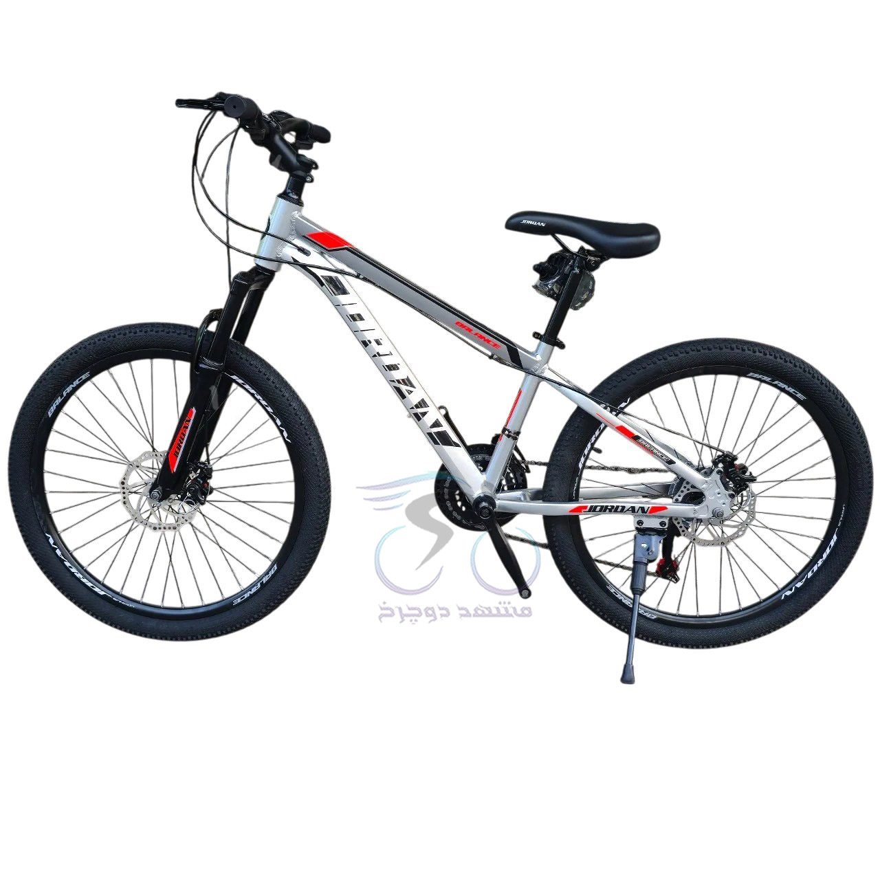 دوچرخه کوهستان جردن مدل بالانس سایز 24 دیسکی بدنه آلومینیومی سیستم دنده 21 سرعته